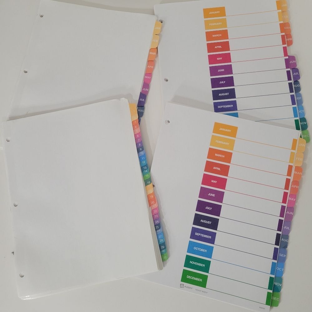 Bundle of month/ number binder labels‎